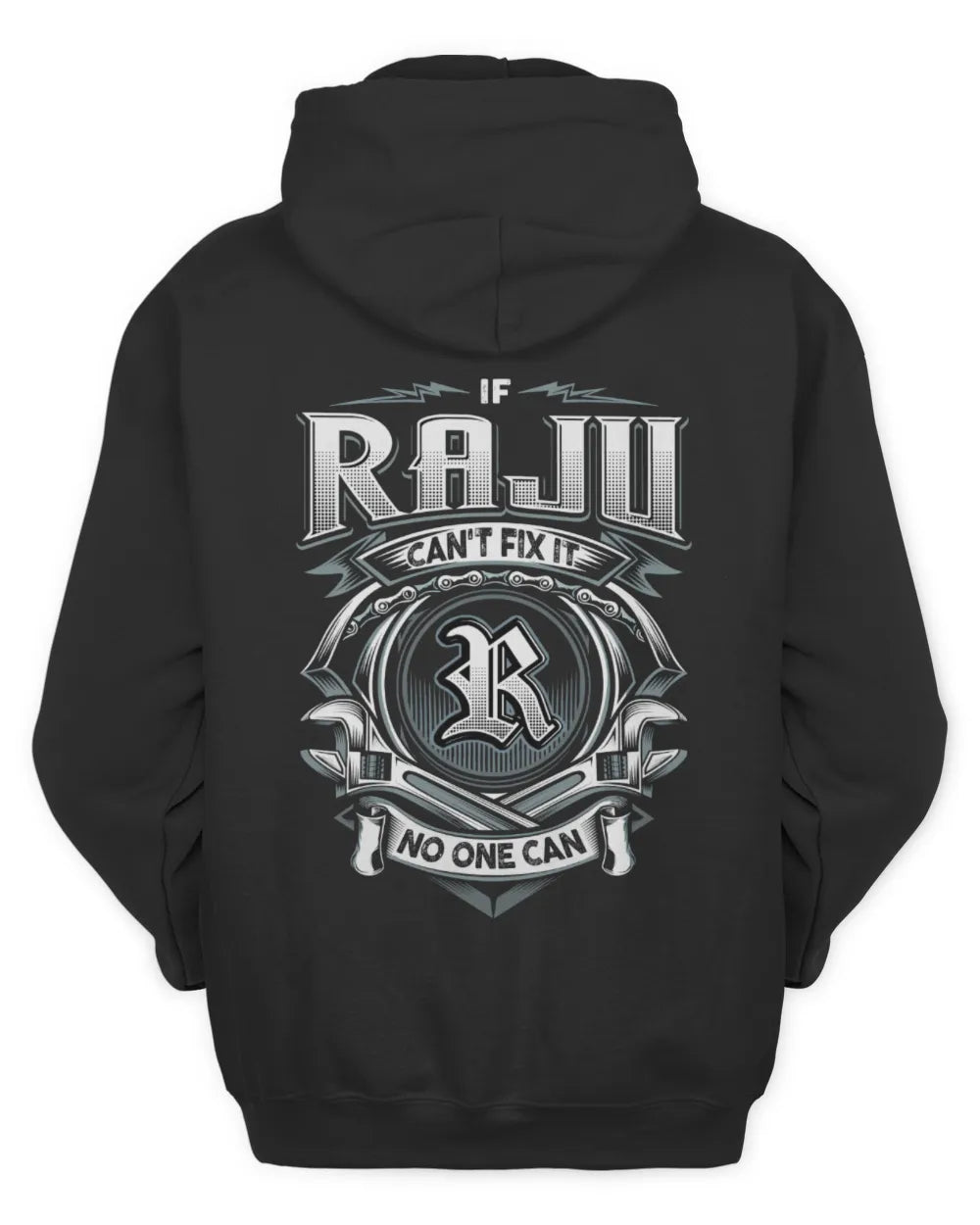 RAJU AP81-K4-626 - Personalized Ahmed Quote Apparel “If Ahmed Can't Fix It, No One Can” - Unisex Hoodie - Black