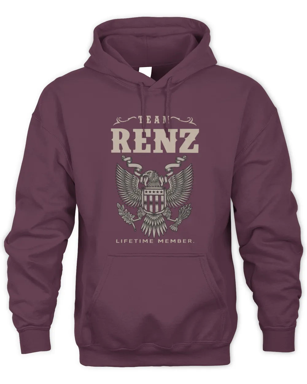 RENZ TP06-K82 – Personalized Classic Style Apparel “Team NAME Lifetime Member” - Unisex Hoodie - Maroon