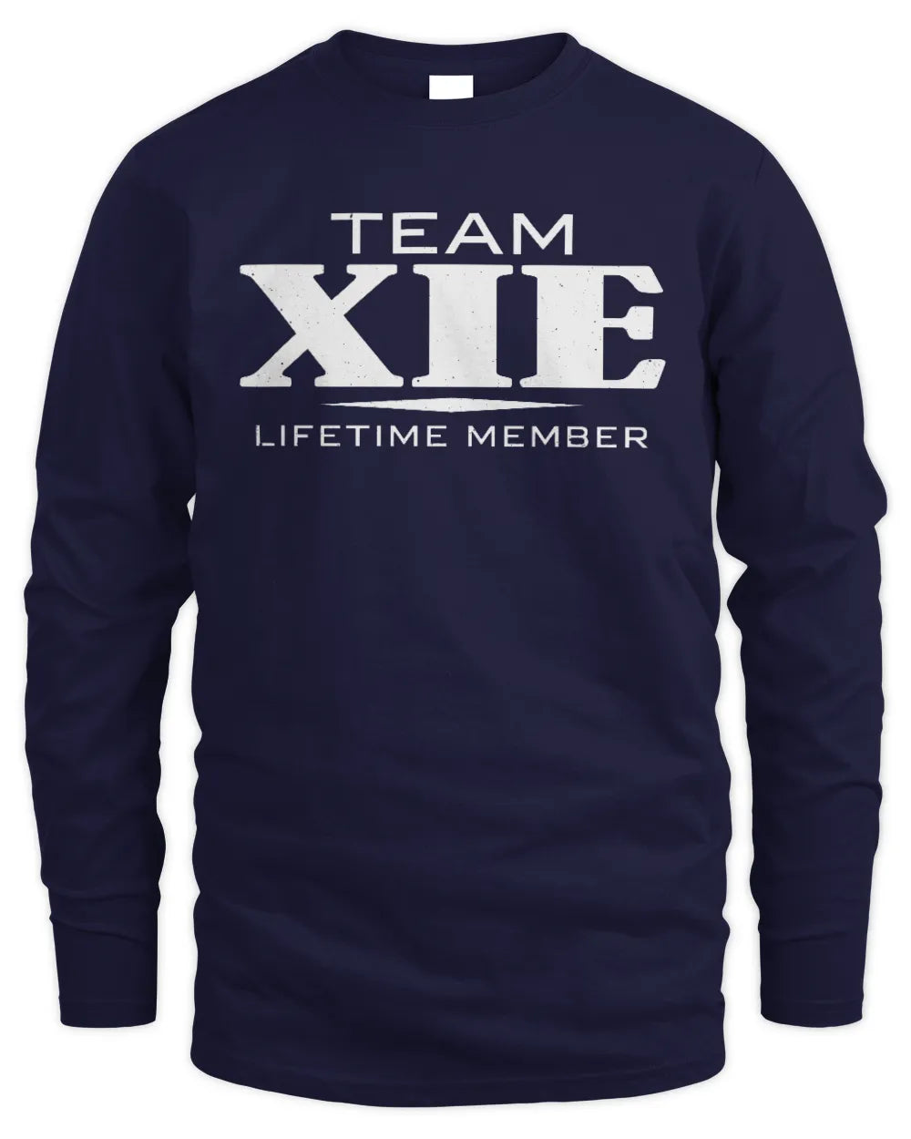 XIE BL62-K4-128 - Personalized “Team NAME Lifetime Member” - Men's Long Sleeved T-Shirt - Navy