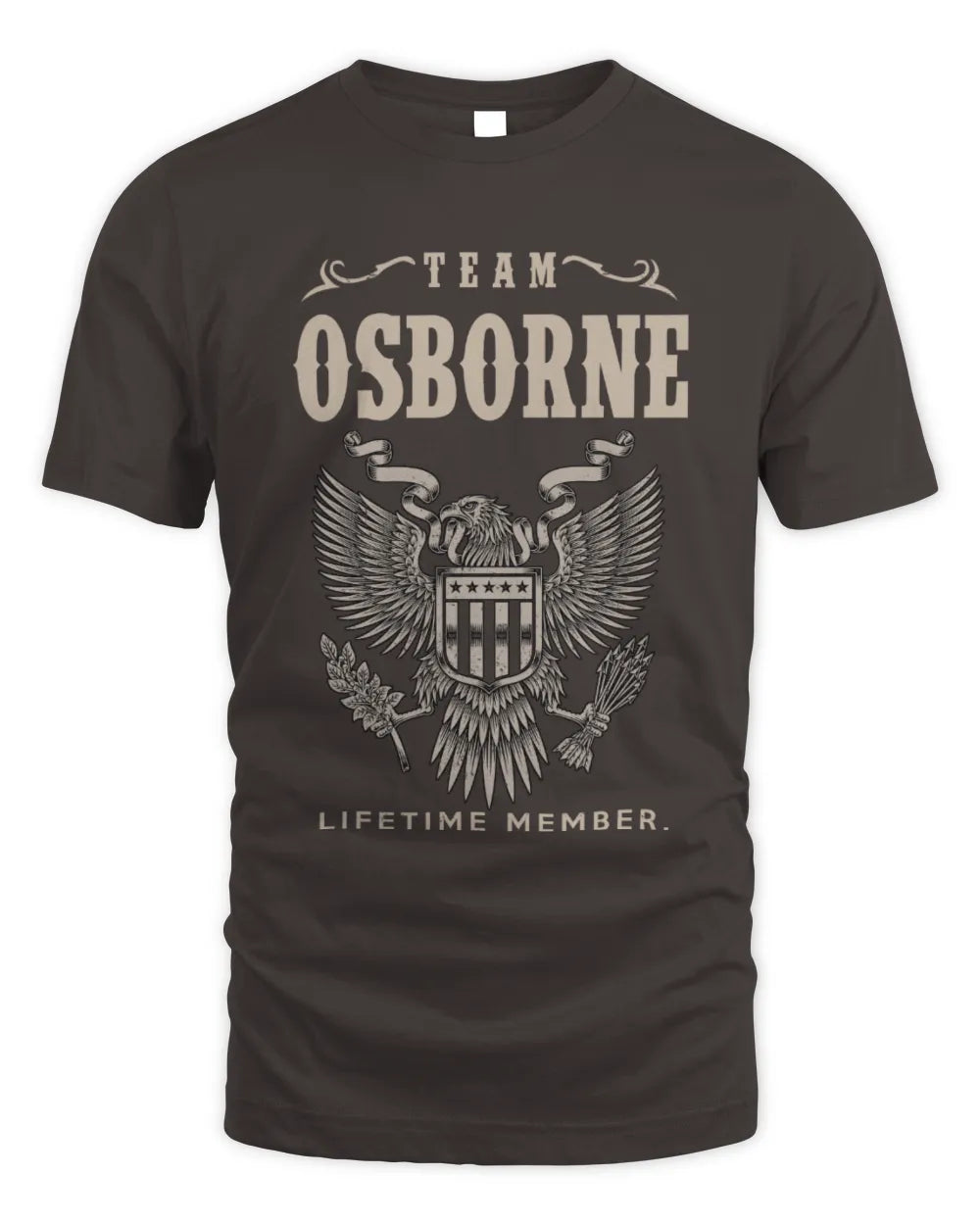 OSBORNE TP06-K82 – Personalized Classic Style Apparel “Team NAME Lifetime Member” - Unisex Standard T-Shirt - Dark Chocolate