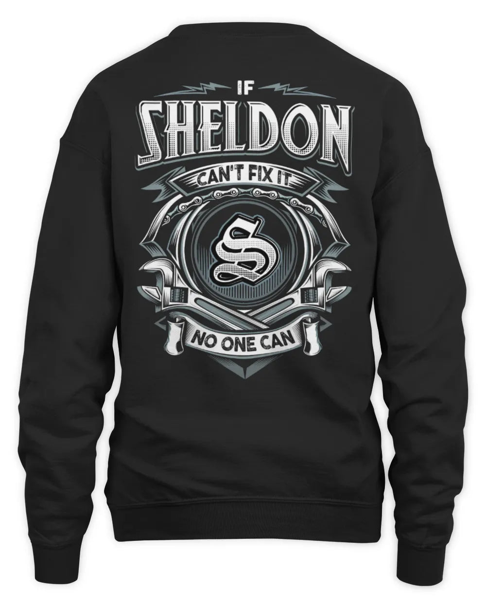 SHELDON AP81-K4-626 - Personalized Ahmed Quote Apparel “If Ahmed Can't Fix It, No One Can” - Unisex Sweatshirt - Black