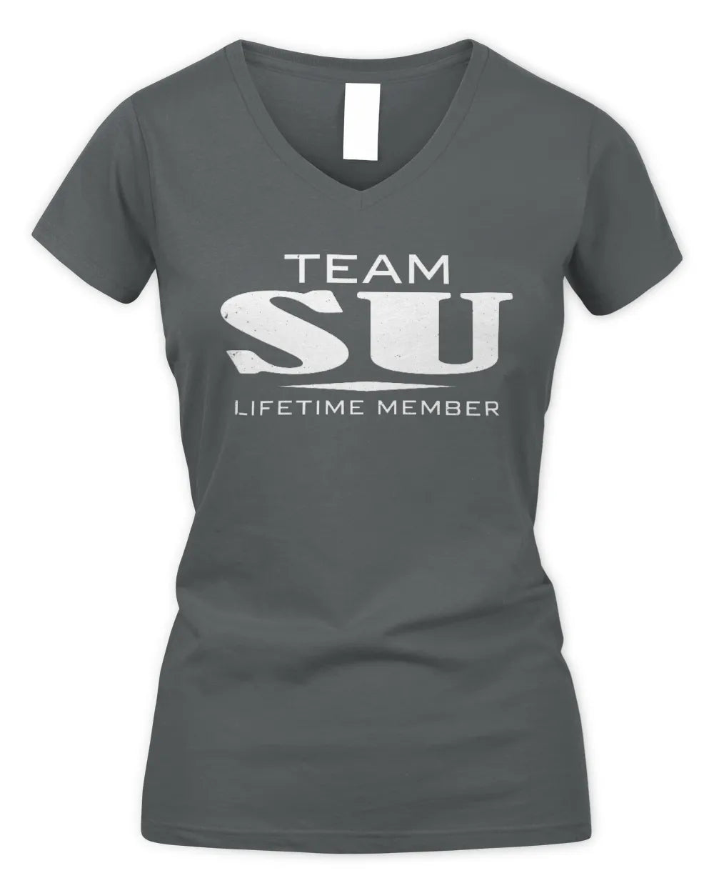 SU BL62-K4-128 - Personalized “Team NAME Lifetime Member” - Women's V-Neck T-Shirt - Charcoal
