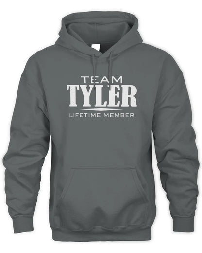 TYLER BL62-K4-128 - Personalized “Team NAME Lifetime Member” - Unisex Hoodie - Charcoal