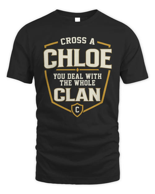 CHLOE NT1-K008 Cross A/An NAME, You Deal With the Whole Clan | Personalized Vintage T-Shirt - Unisex Standard T-Shirt - Black