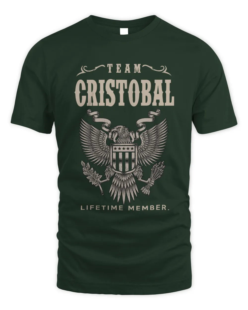 CRISTOBAL TP06-K82 – Personalized Classic Style Apparel “Team NAME Lifetime Member” - Unisex Standard T-Shirt - Forest Green