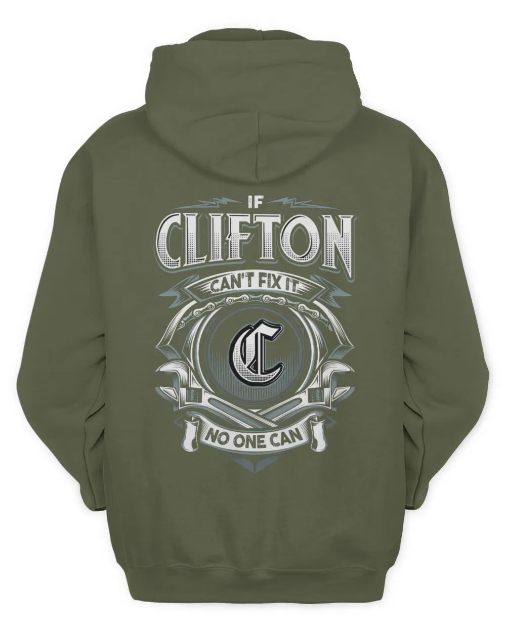 CLIFTON AP81-K4-626 - Personalized Ahmed Quote Apparel “If Ahmed Can't Fix It, No One Can” - Unisex Hoodie - Military Green