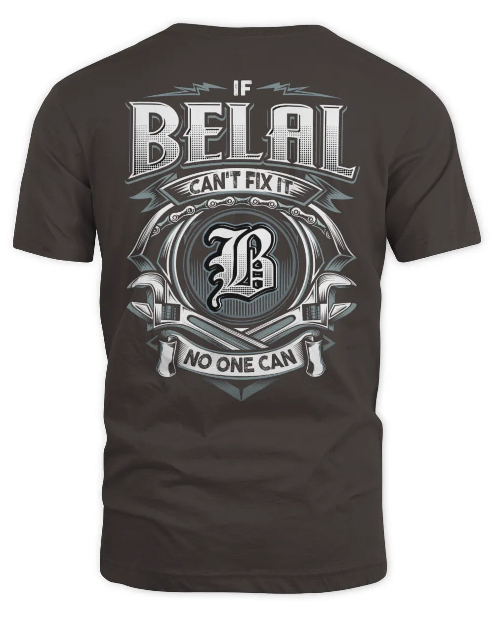 BELAL AP81-K4-626 - Personalized Ahmed Quote Apparel “If Ahmed Can't Fix It, No One Can” - Unisex Standard T-Shirt - Dark Chocolate