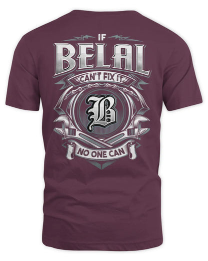 BELAL AP81-K4-626 - Personalized Ahmed Quote Apparel “If Ahmed Can't Fix It, No One Can” - Unisex Standard T-Shirt - Maroon