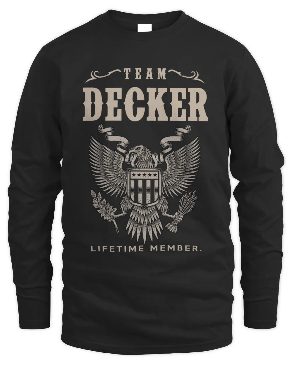 DECKER TP06-K82 – Personalized Classic Style Apparel “Team NAME Lifetime Member” - Men's Long Sleeved T-Shirt - Black