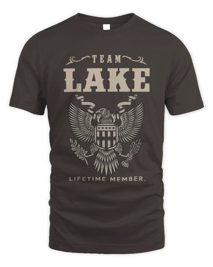 LAKE TP06-K82 – Personalized Classic Style Apparel “Team NAME Lifetime Member” - Unisex Standard T-Shirt - Dark Chocolate