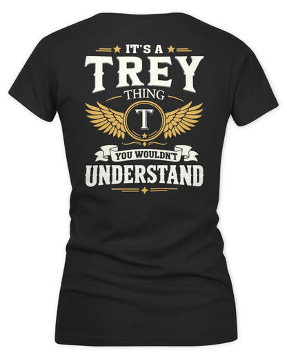 TREY KT06-M008 It’s a [NAME] Thing – You Wouldn’t Understand | Personalized Vintage T-Shirt - Women's V-Neck T-Shirt - Black