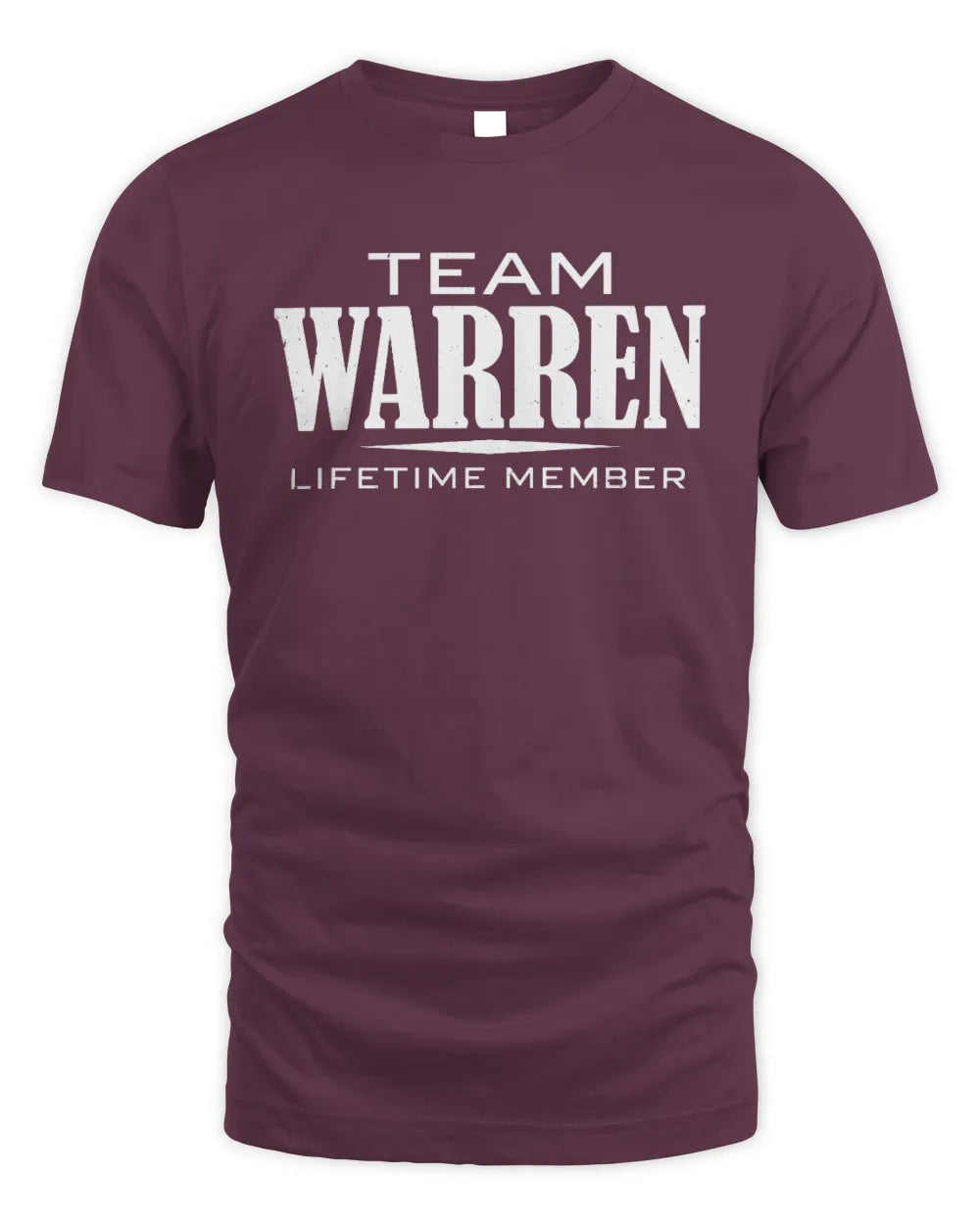 WARREN BL62-K4-128 - Personalized “Team NAME Lifetime Member” - Unisex Standard T-Shirt - Maroon