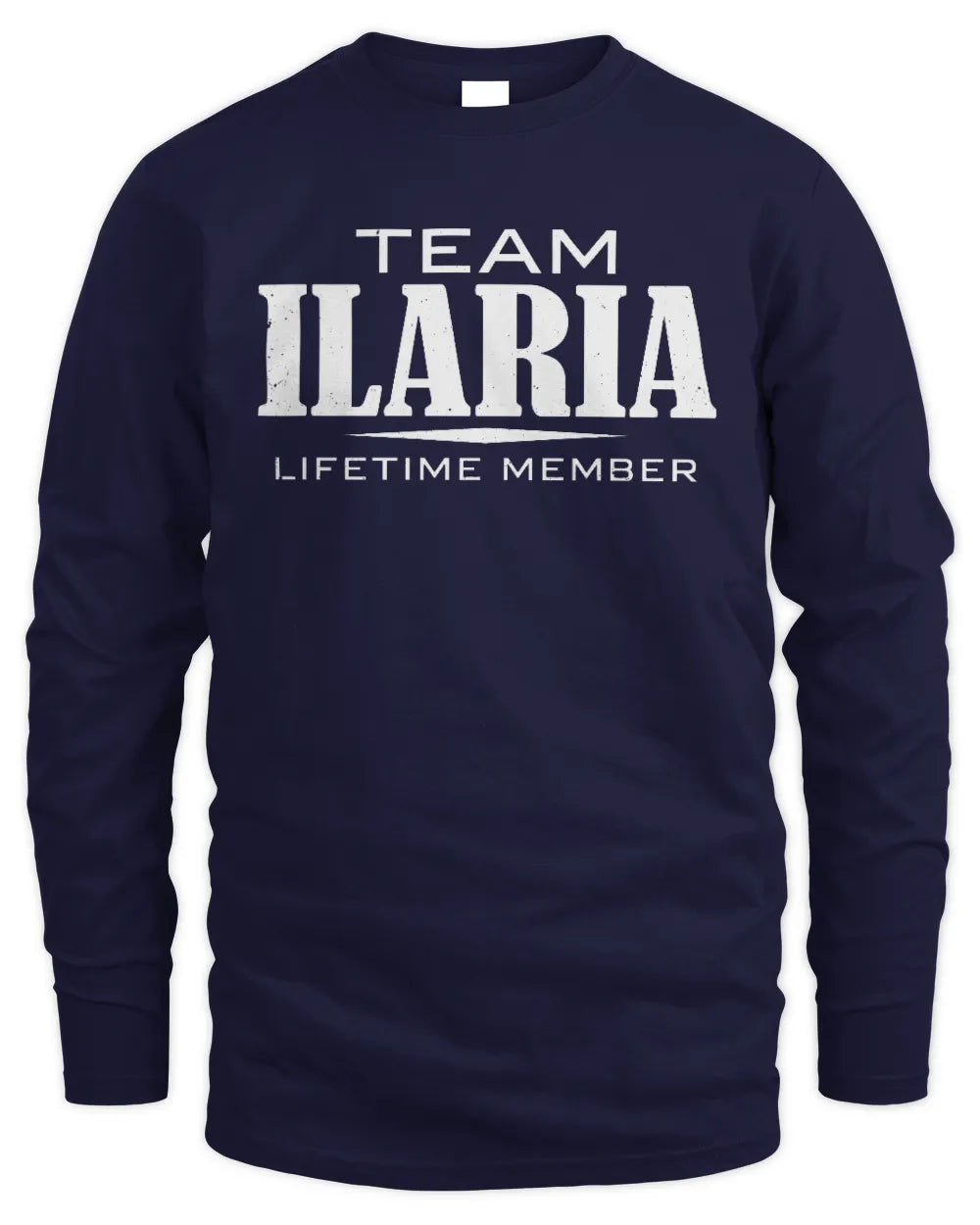 ILARIA BL62-K4-128 - Personalized “Team NAME Lifetime Member” - Men's Long Sleeved T-Shirt - Navy