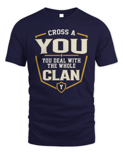 YOU NT1-K008 Cross A/An NAME, You Deal With the Whole Clan | Personalized Vintage T-Shirt - Unisex Standard T-Shirt - Navy