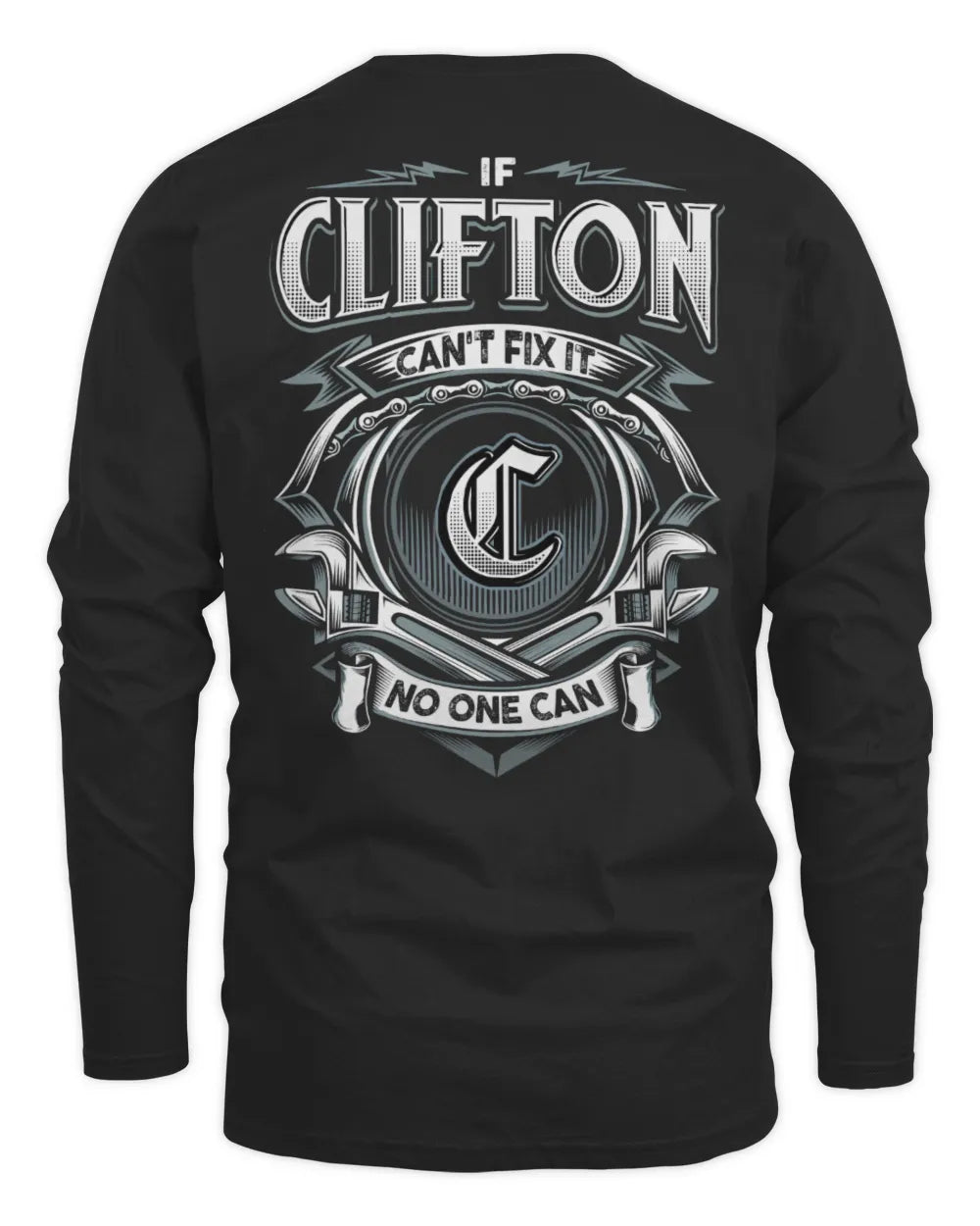 CLIFTON AP81-K4-626 - Personalized Ahmed Quote Apparel “If Ahmed Can't Fix It, No One Can” - Men's Long Sleeved T-Shirt - Black