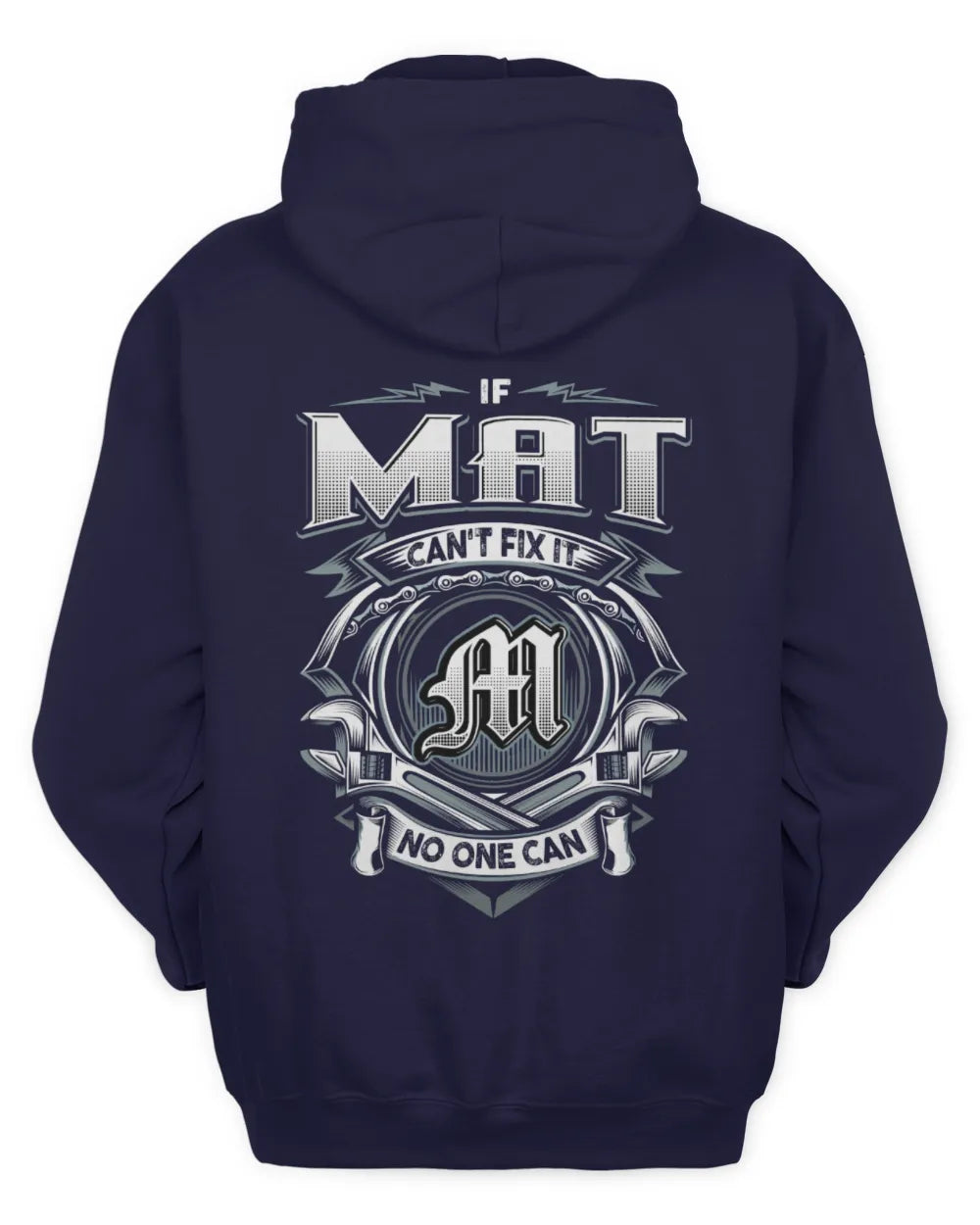 MAT AP81-K4-626 - Personalized Ahmed Quote Apparel “If Ahmed Can't Fix It, No One Can” - Unisex Hoodie - Navy