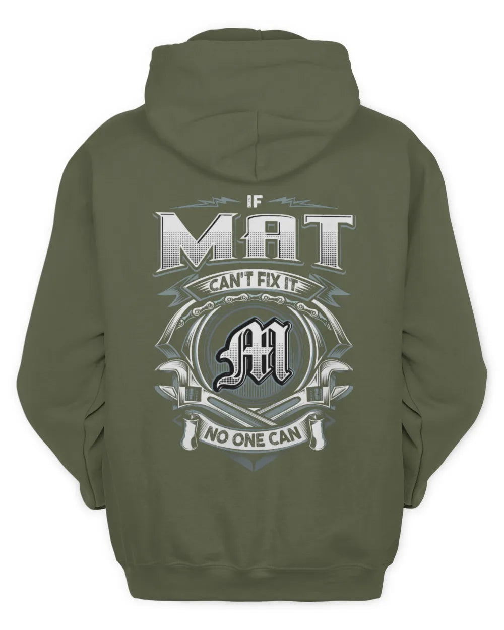 MAT AP81-K4-626 - Personalized Ahmed Quote Apparel “If Ahmed Can't Fix It, No One Can” - Unisex Hoodie - Military Green