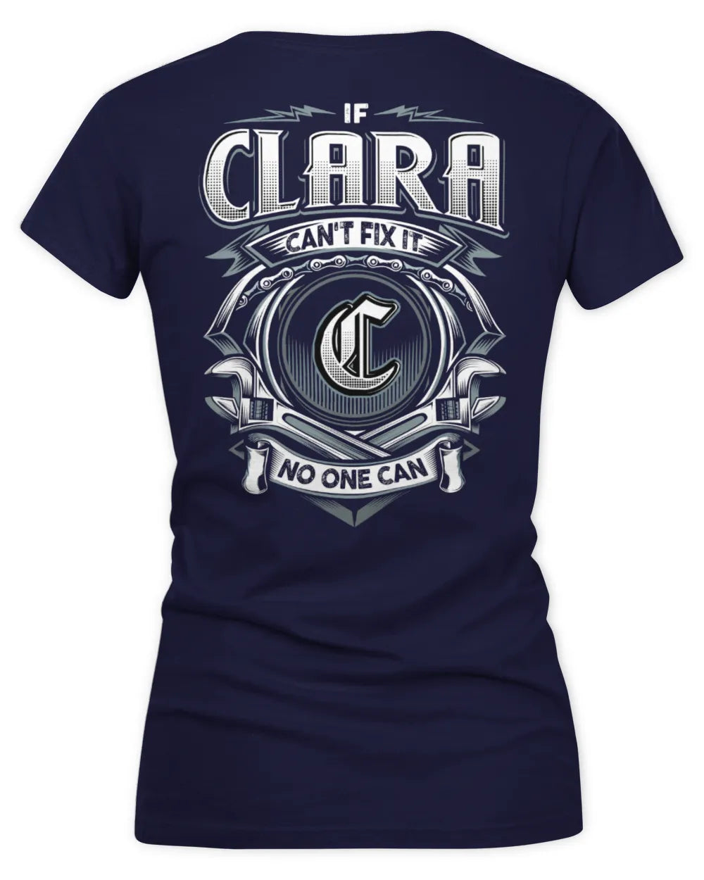 CLARA AP81-K4-626 - Personalized Ahmed Quote Apparel “If Ahmed Can't Fix It, No One Can” - Women's V-Neck T-Shirt - Navy