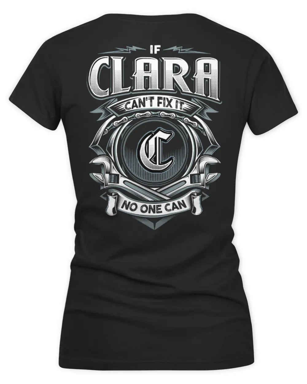 CLARA AP81-K4-626 - Personalized Ahmed Quote Apparel “If Ahmed Can't Fix It, No One Can” - Women's V-Neck T-Shirt - Black