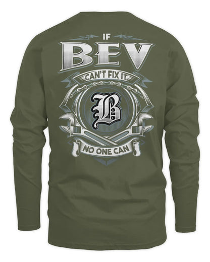 BEV AP81-K4-626 - Personalized Ahmed Quote Apparel “If Ahmed Can't Fix It, No One Can” - Men's Long Sleeved T-Shirt - Military Green