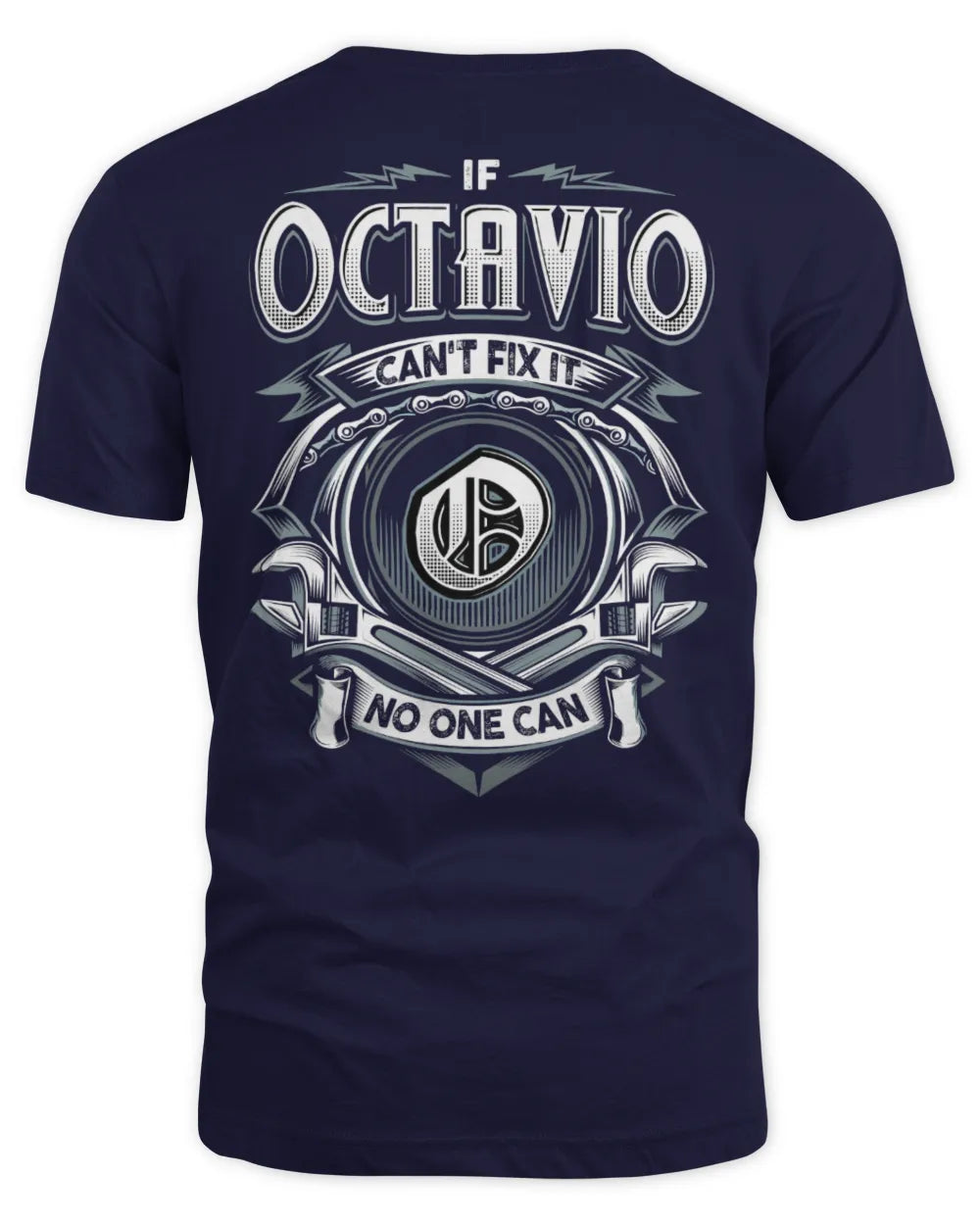 OCTAVIO AP81-K4-626 - Personalized Ahmed Quote Apparel “If Ahmed Can't Fix It, No One Can” - Unisex Standard T-Shirt - Navy