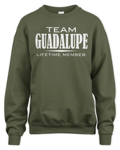 GUADALUPE BL62-K4-128 - Personalized “Team NAME Lifetime Member” - Unisex Sweatshirt - Military Green