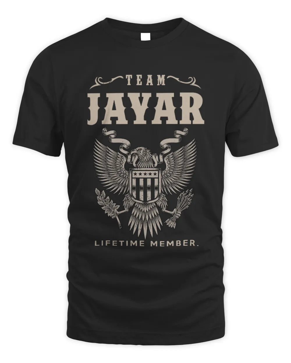 JAYAR TP06-K82 – Personalized Classic Style Apparel “Team NAME Lifetime Member” - Unisex Standard T-Shirt - Black