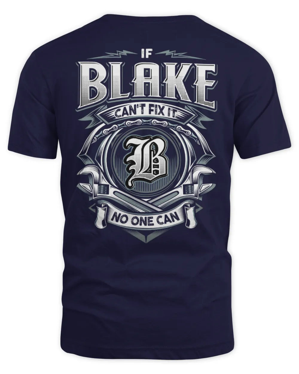 BLAKE AP81-K4-626 - Personalized Ahmed Quote Apparel “If Ahmed Can't Fix It, No One Can” - Unisex Standard T-Shirt - Navy