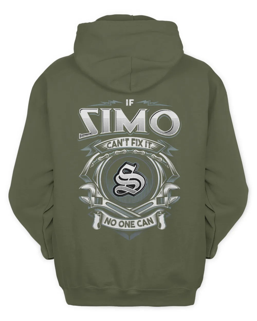 SIMO AP81-K4-626 - Personalized Ahmed Quote Apparel “If Ahmed Can't Fix It, No One Can” - Unisex Hoodie - Military Green