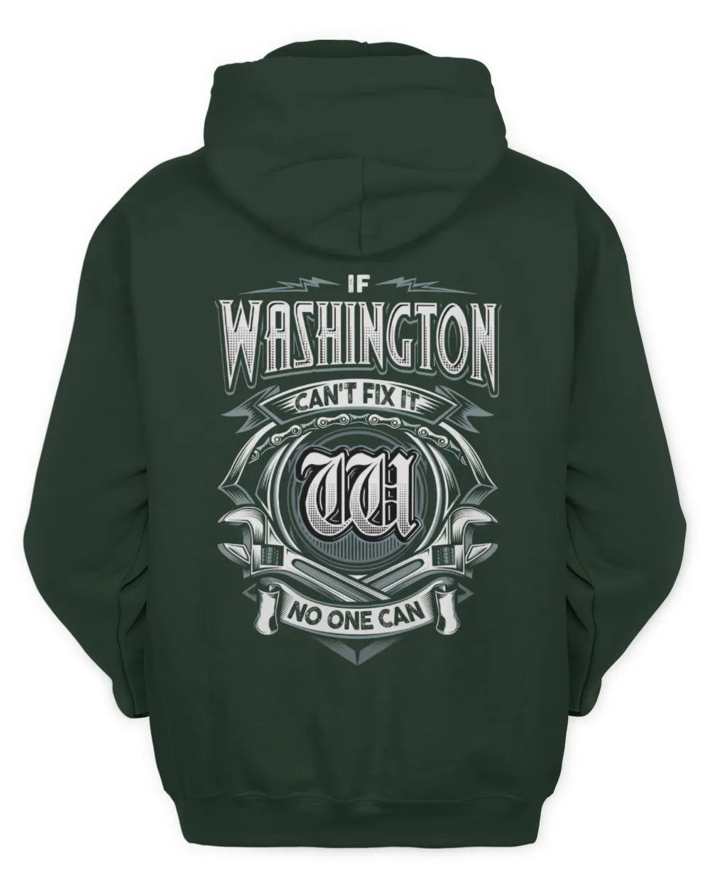 WASHINGTON AP81-K4-626 - Personalized Ahmed Quote Apparel “If Ahmed Can't Fix It, No One Can” - Unisex Hoodie - Forest Green