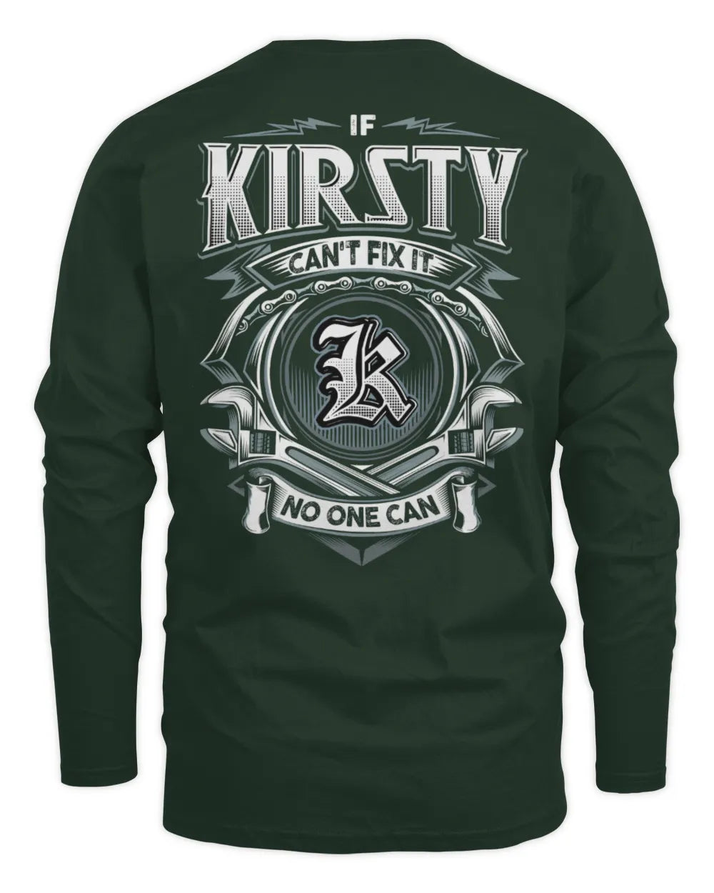 KIRSTY AP81-K4-626 - Personalized Ahmed Quote Apparel “If Ahmed Can't Fix It, No One Can” - Men's Long Sleeved T-Shirt - Forest Green