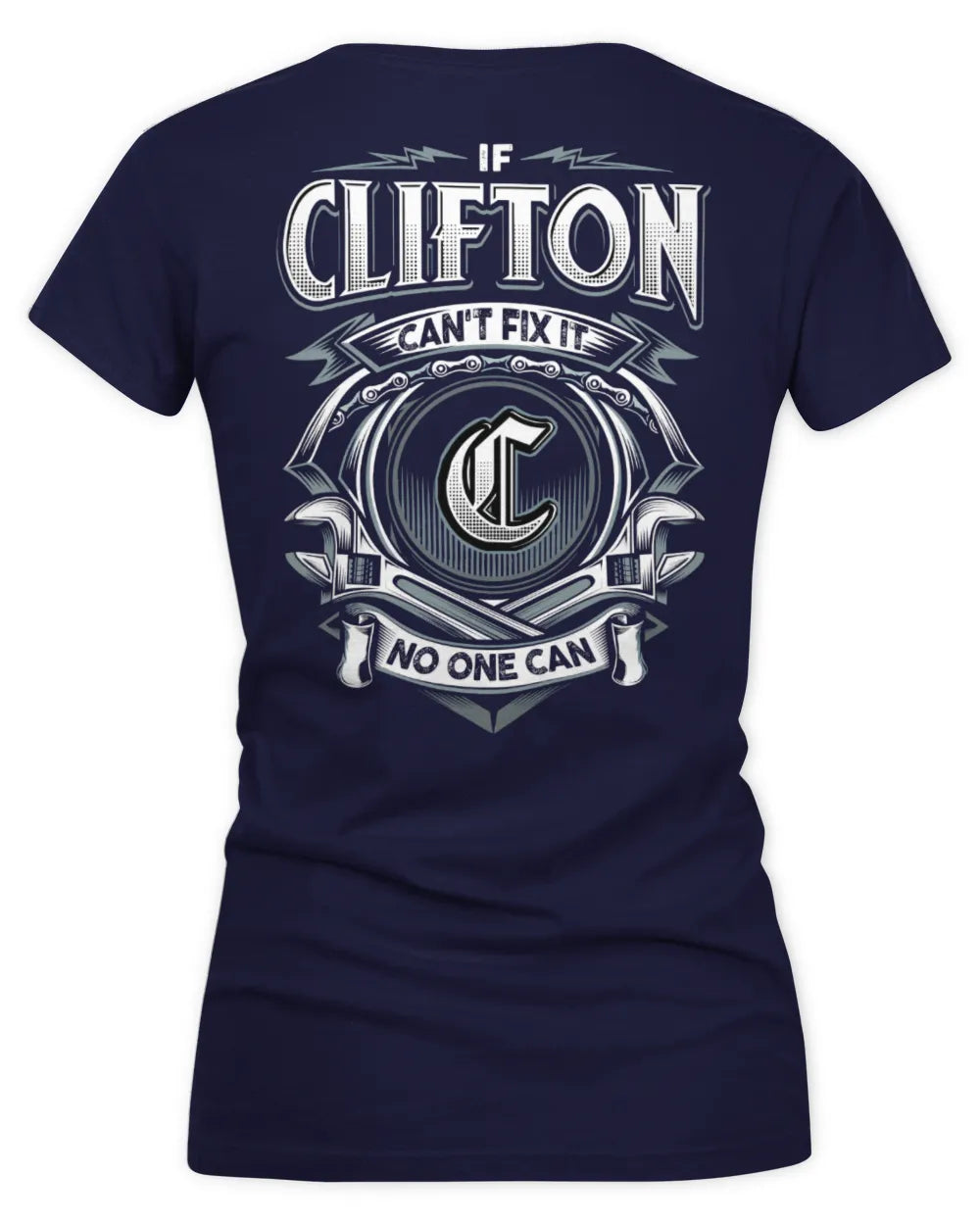 CLIFTON AP81-K4-626 - Personalized Ahmed Quote Apparel “If Ahmed Can't Fix It, No One Can” - Women's V-Neck T-Shirt - Navy