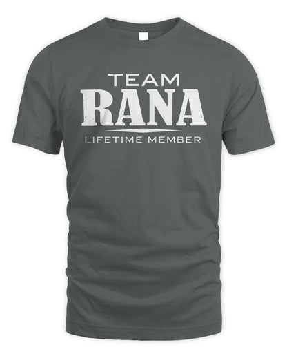 RANA BL62-K4-128 - Personalized “Team NAME Lifetime Member” - Unisex Standard T-Shirt - Charcoal