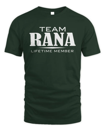 RANA BL62-K4-128 - Personalized “Team NAME Lifetime Member” - Unisex Standard T-Shirt - Forest Green