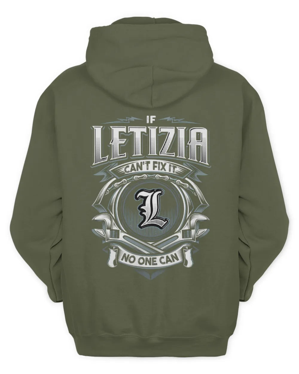 LETIZIA AP81-K4-626 - Personalized Ahmed Quote Apparel “If Ahmed Can't Fix It, No One Can” - Unisex Hoodie - Military Green