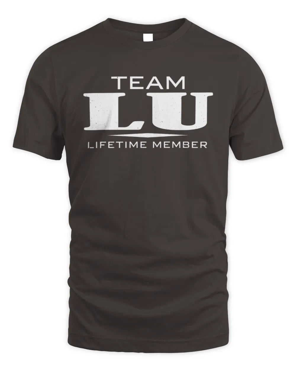LU BL62-K4-128 - Personalized “Team NAME Lifetime Member” - Unisex Standard T-Shirt - Dark Chocolate