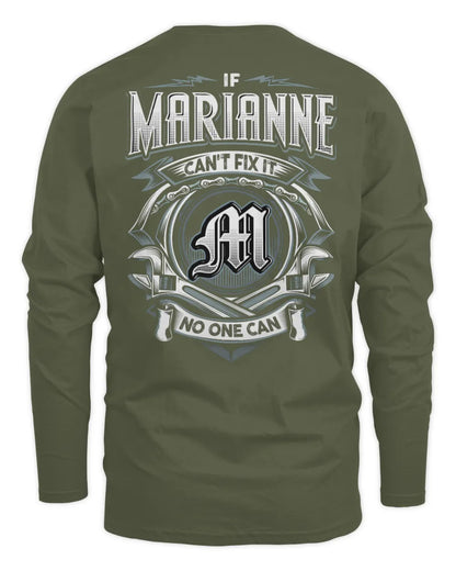MARIANNE AP81-K4-626 - Personalized Ahmed Quote Apparel “If Ahmed Can't Fix It, No One Can” - Men's Long Sleeved T-Shirt - Military Green