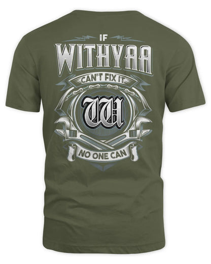 WITHYAA AP81-K4-626 - Personalized Ahmed Quote Apparel “If Ahmed Can't Fix It, No One Can” - Unisex Standard T-Shirt - Military Green