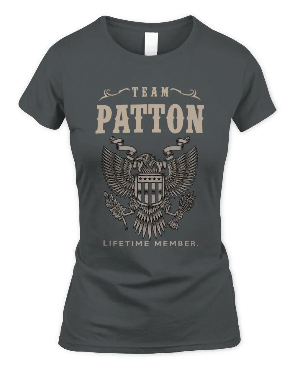 PATTON TP06-K82 – Personalized Classic Style Apparel “Team NAME Lifetime Member” - Women's Standard T-Shirt - Charcoal