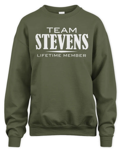 STEVENS BL62-K4-128 - Personalized “Team NAME Lifetime Member” - Unisex Sweatshirt - Military Green