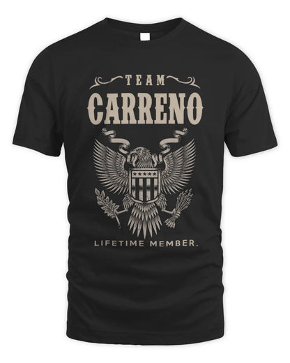 CARRENO TP06-K82 – Personalized Classic Style Apparel “Team NAME Lifetime Member” - Unisex Standard T-Shirt - Black
