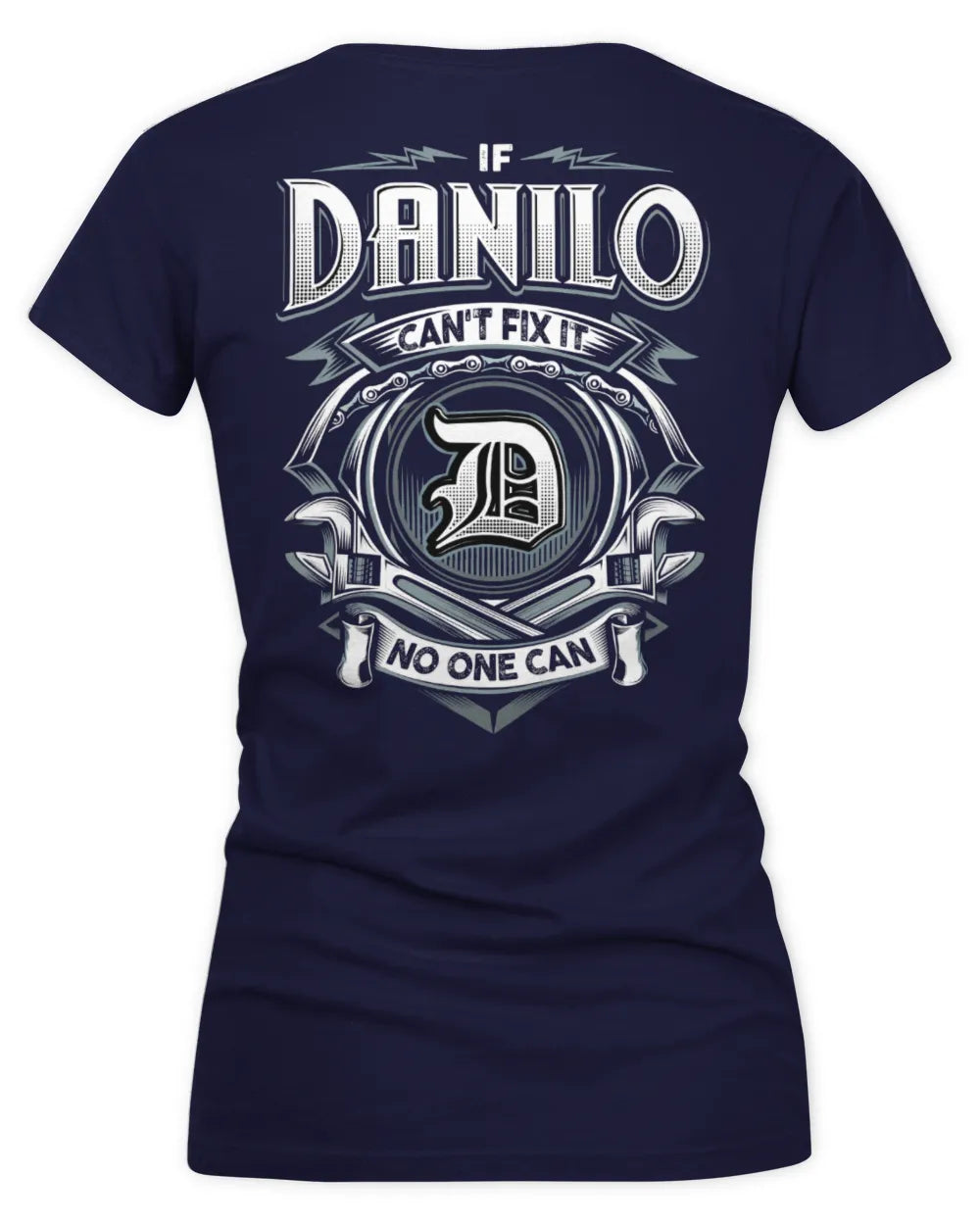 DANILO AP81-K4-626 - Personalized Ahmed Quote Apparel “If Ahmed Can't Fix It, No One Can” - Women's V-Neck T-Shirt - Navy
