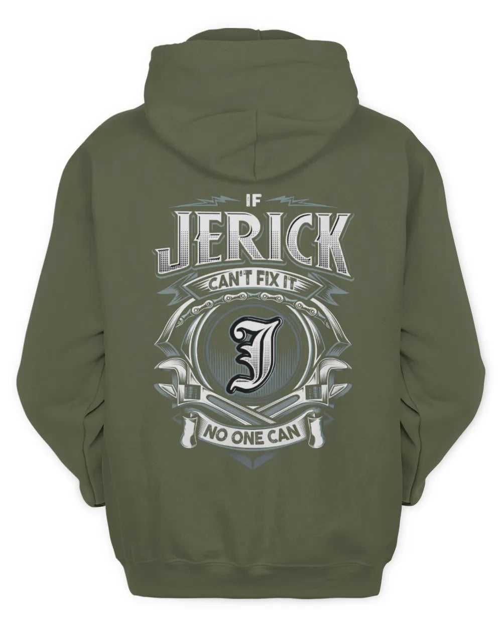 JERICK AP81-K4-626 - Personalized Ahmed Quote Apparel “If Ahmed Can't Fix It, No One Can” - Unisex Hoodie - Military Green
