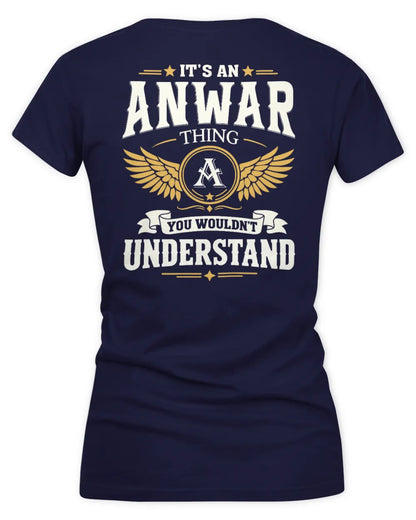 ANWAR KT06-M008 It’s a [NAME] Thing – You Wouldn’t Understand | Personalized Vintage T-Shirt - Women's V-Neck T-Shirt - Navy