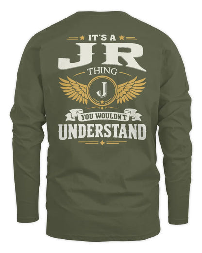 JR KT06-M008 It’s a [NAME] Thing – You Wouldn’t Understand | Personalized Vintage T-Shirt - Men's Long Sleeved T-Shirt - Military Green