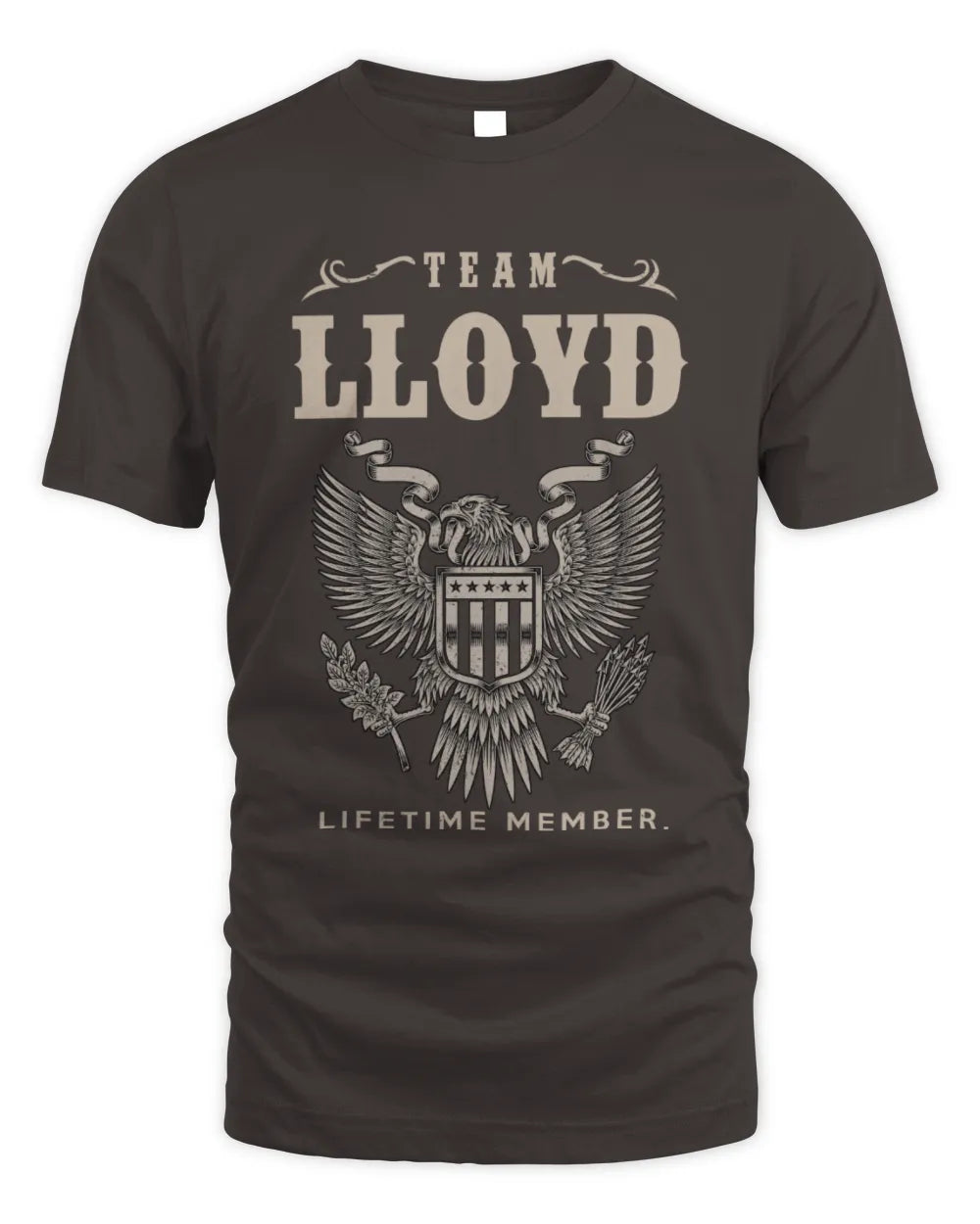 LLOYD TP06-K82 – Personalized Classic Style Apparel “Team NAME Lifetime Member” - Unisex Standard T-Shirt - Dark Chocolate