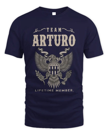 ARTURO TP06-K82 – Personalized Classic Style Apparel “Team NAME Lifetime Member” - Unisex Standard T-Shirt - Navy