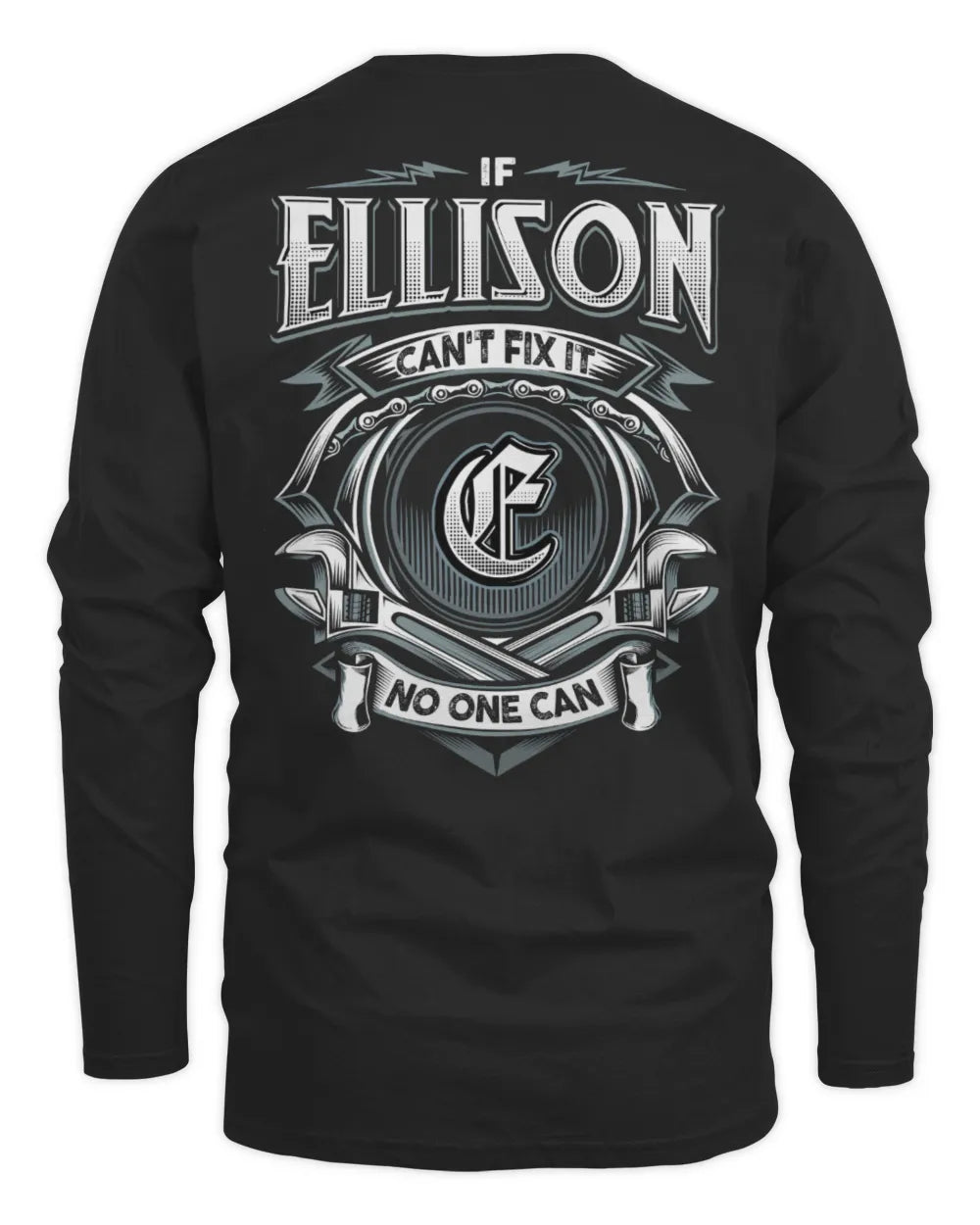 ELLISON AP81-K4-626 - Personalized Ahmed Quote Apparel “If Ahmed Can't Fix It, No One Can” - Men's Long Sleeved T-Shirt - Black