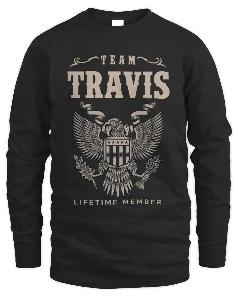 TRAVIS TP06-K82 – Personalized Classic Style Apparel “Team NAME Lifetime Member” - Men's Long Sleeved T-Shirt - Black