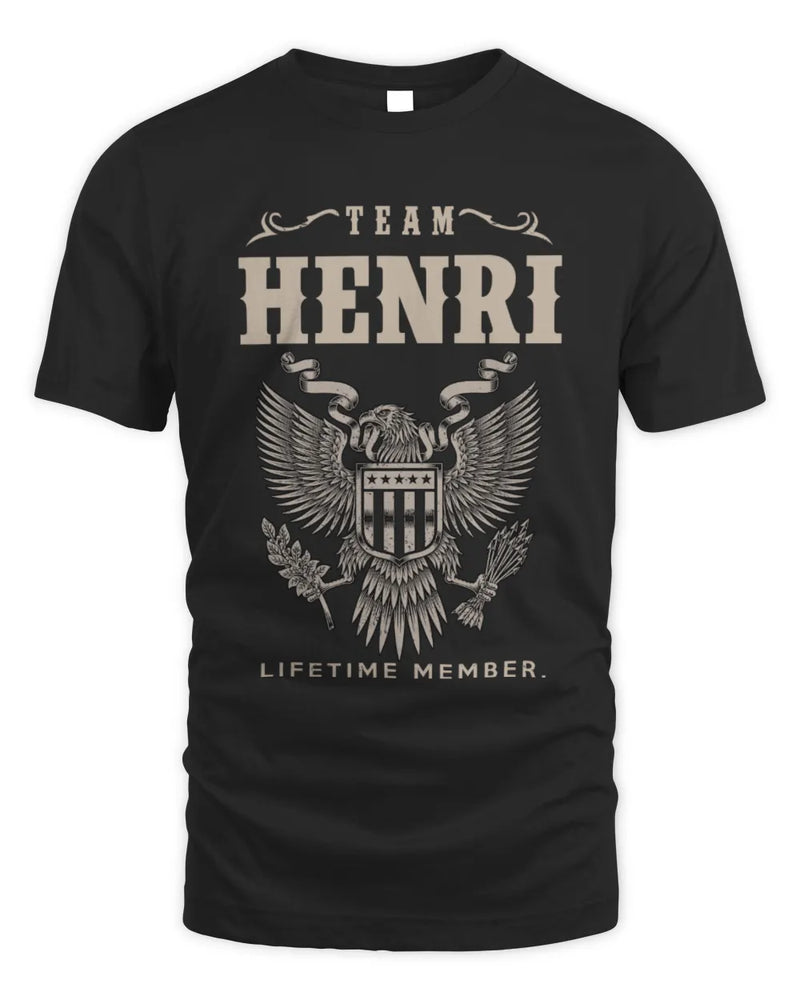 HENRI TP06-K82 – Personalized Classic Style Apparel “Team NAME Lifetime Member” - Unisex Standard T-Shirt - Black